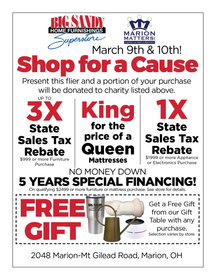 Big Sandy and Marion Matters Shop for a Cause flyer.