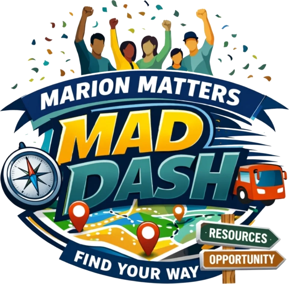 Marion Matters Mad Dash event logo