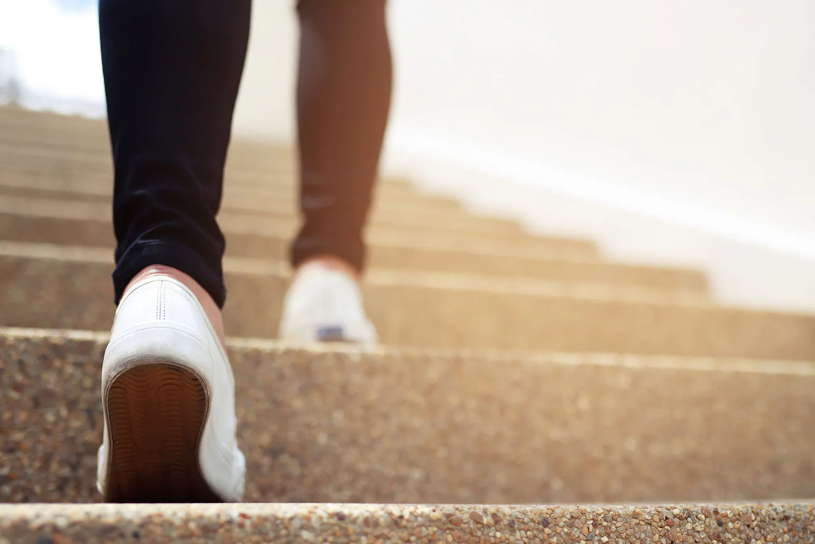 feet walking up steps